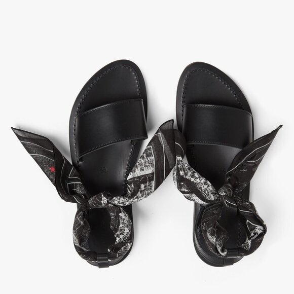 K.Jacques for agnès b. Women’s Prométhée Sandals – Black Leather - Picture 2 of 3